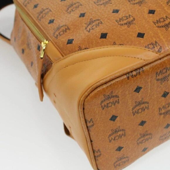 MCM Logogram Backpack PVC Leather Brown